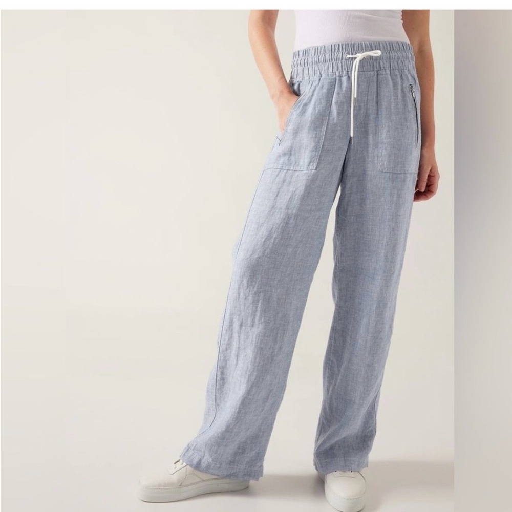 Athleta Light Blue Wide-Leg Pants - Picture 2 of 5